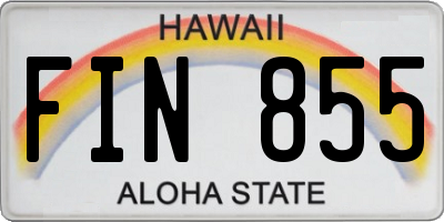 HI license plate FIN855