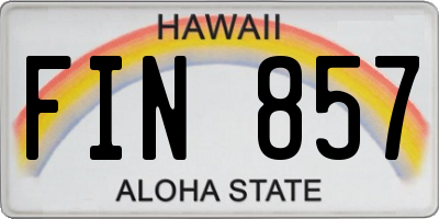 HI license plate FIN857