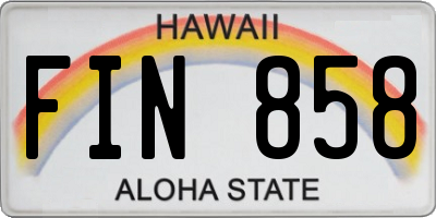 HI license plate FIN858