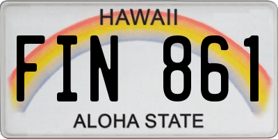 HI license plate FIN861