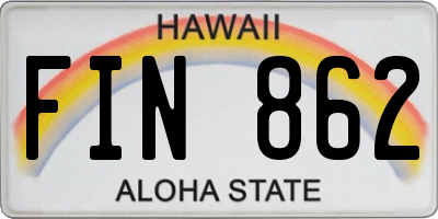 HI license plate FIN862