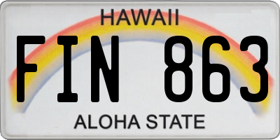 HI license plate FIN863