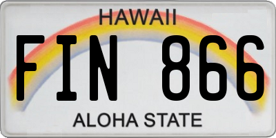 HI license plate FIN866