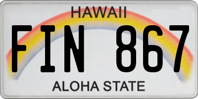 HI license plate FIN867