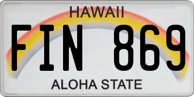 HI license plate FIN869