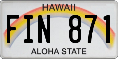 HI license plate FIN871