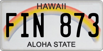 HI license plate FIN873