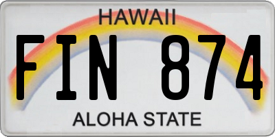 HI license plate FIN874
