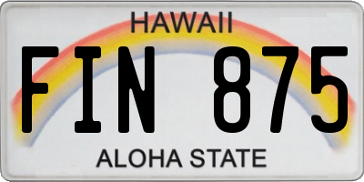 HI license plate FIN875