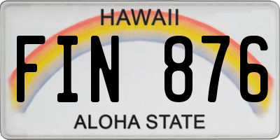 HI license plate FIN876