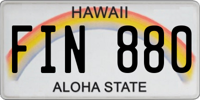 HI license plate FIN880