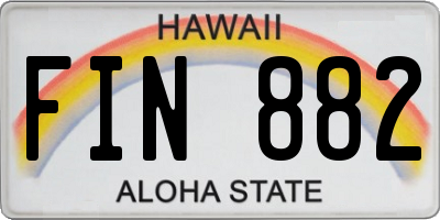 HI license plate FIN882