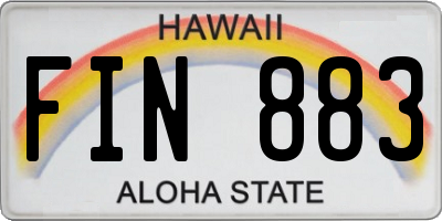 HI license plate FIN883
