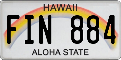 HI license plate FIN884