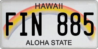 HI license plate FIN885