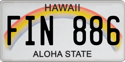 HI license plate FIN886