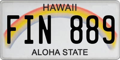 HI license plate FIN889