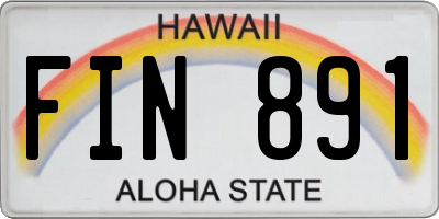 HI license plate FIN891