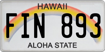 HI license plate FIN893