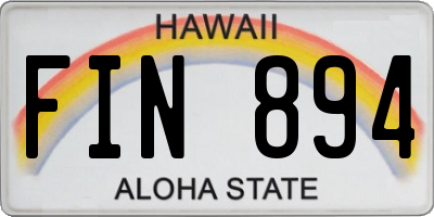 HI license plate FIN894