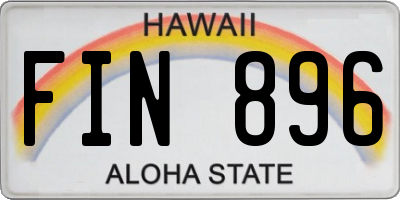 HI license plate FIN896