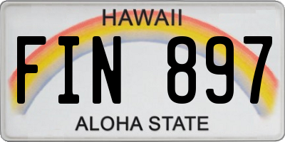 HI license plate FIN897