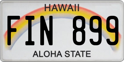 HI license plate FIN899