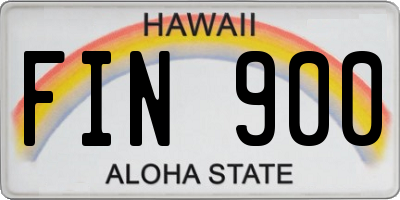 HI license plate FIN900