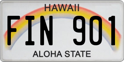 HI license plate FIN901