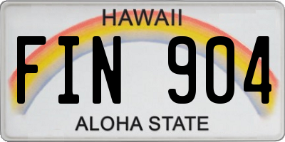 HI license plate FIN904