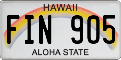 HI license plate FIN905