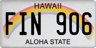 HI license plate FIN906