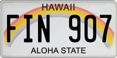 HI license plate FIN907