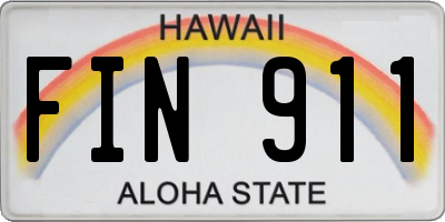 HI license plate FIN911