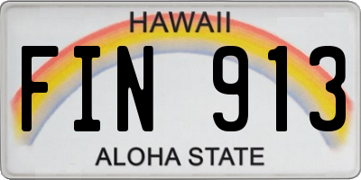 HI license plate FIN913