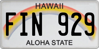 HI license plate FIN929