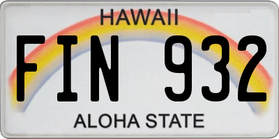 HI license plate FIN932