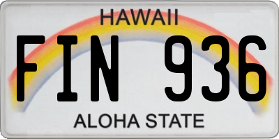 HI license plate FIN936