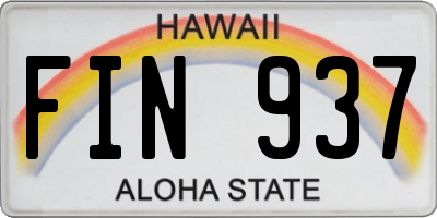 HI license plate FIN937
