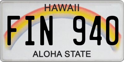 HI license plate FIN940
