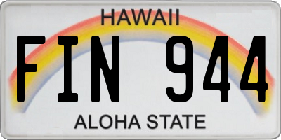 HI license plate FIN944