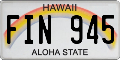 HI license plate FIN945