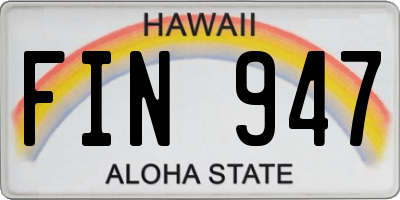 HI license plate FIN947