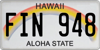 HI license plate FIN948