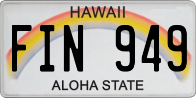 HI license plate FIN949