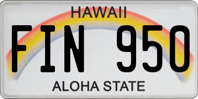 HI license plate FIN950