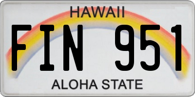 HI license plate FIN951
