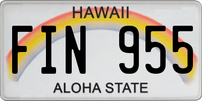 HI license plate FIN955
