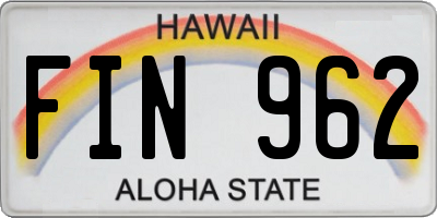 HI license plate FIN962