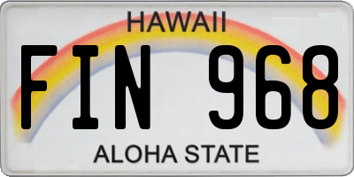 HI license plate FIN968